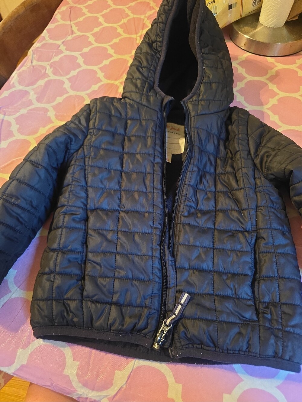 Cat & Jack Black Quilted Hooded Puffer Jacket